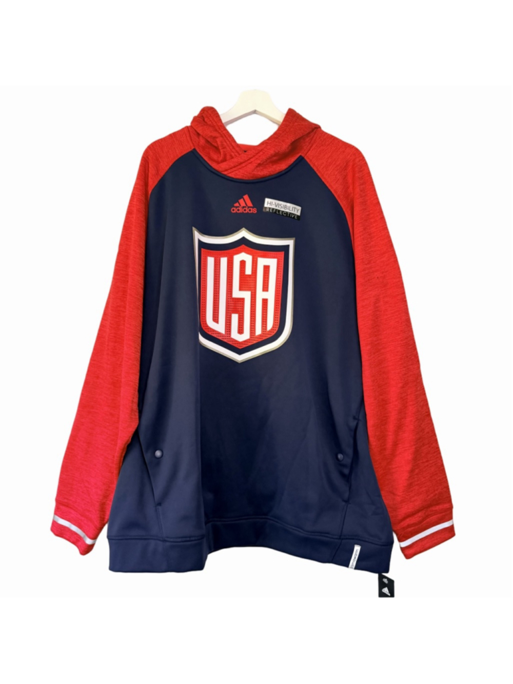 Adidas New Climawarm Navy Red USA World Cup Hockey 2016 Hoodie Men's XXL Sporty